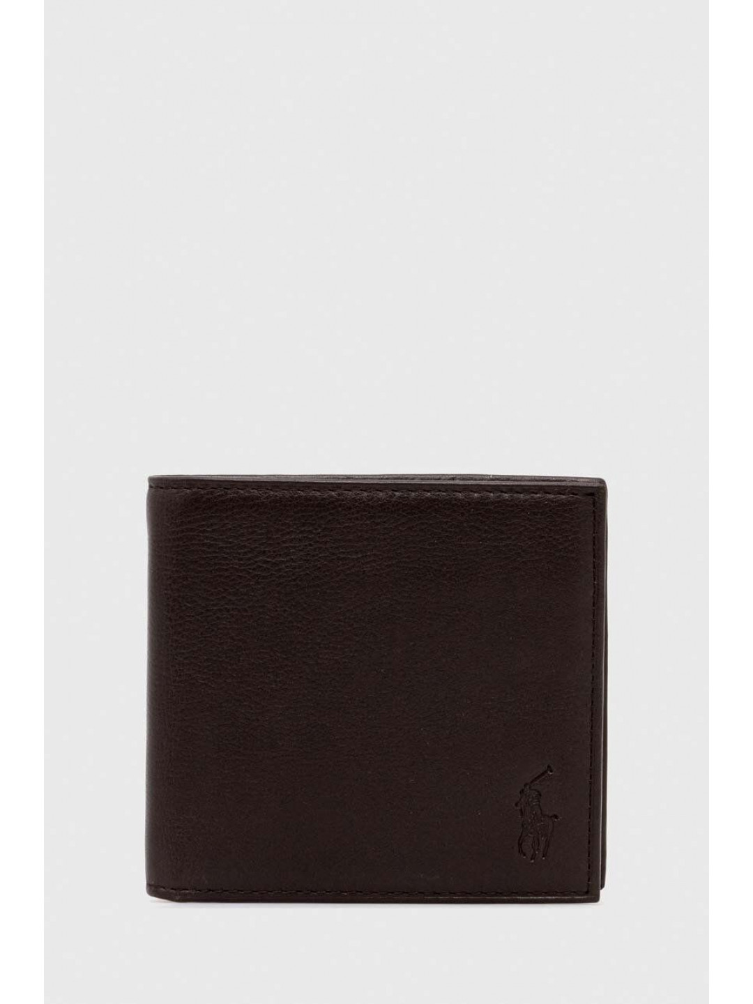 Kožená peněženka Polo Ralph Lauren hnědá barva 405913723